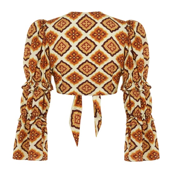 Nocturne | Tie front crop top. Long sleeved. Size M/L. Bohemian. EUC - Picture 2 of 11